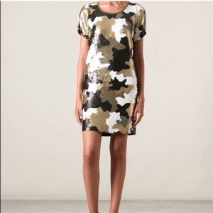 Micheal Kors Camouflage Sequin Tee Dress